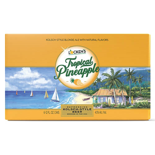 Locken's Tropical Pineapple Kolsch Beer, 6 pack, 12 fl oz cans